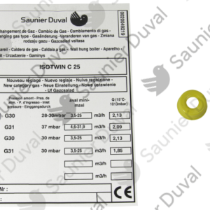 Kit  changement  gaz  G20  ->  G30/G31  -  Saunier  Duval  -  ref  0020048724
