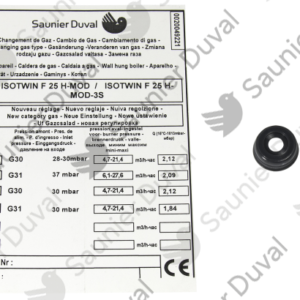 Kit  changement  gaz  G20  ->  G30/G31  -  Saunier  Duval  -  ref  0020048726