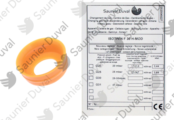 0020048732.png Kit changement gaz G30 -> G20 - Saunier Duval - ref 0020048732