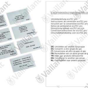 Kit  changement  de  gaz  au  P/H/M  -  Vaillant  -  ref  0020160884