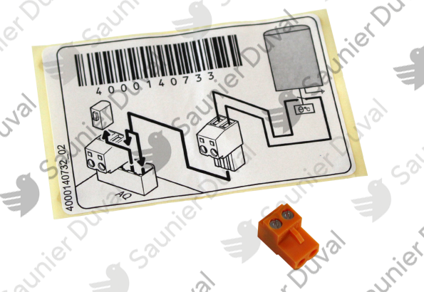 S1072700.png Connecteur 2 fils TA - Saunier Duval - ref S1072700